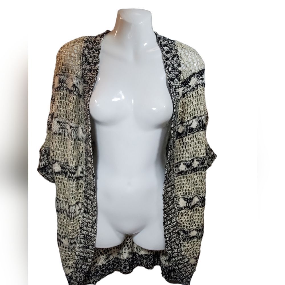 AGB black, white & cream sparkle cardigan S